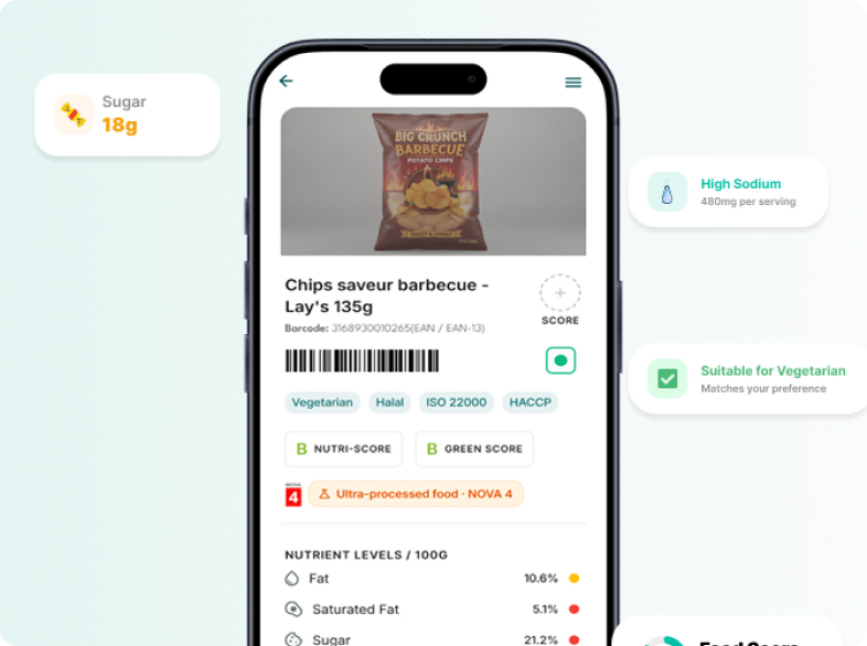 IngredLens food product scanning interface