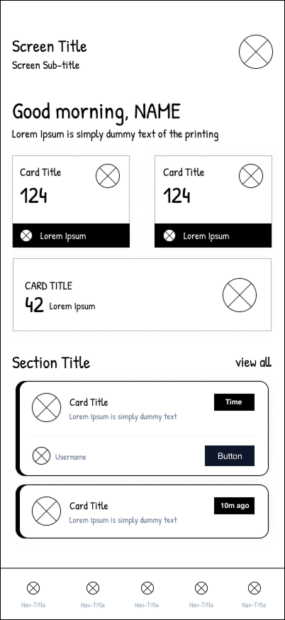 Admin Caregiver Profile Wireframe