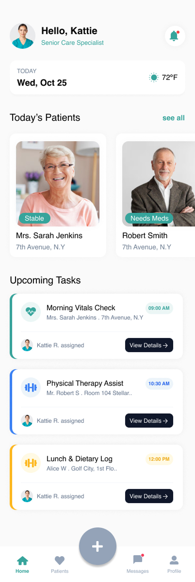 Caregiver Profile Wireframe