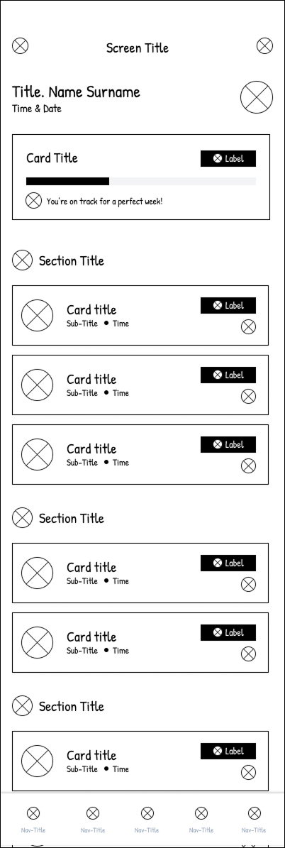 Caregiver Care Plan Wireframe