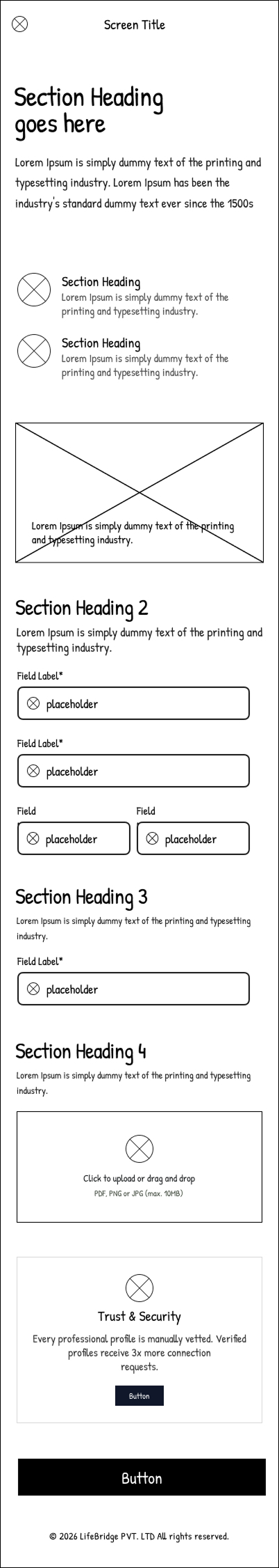 Caregiver Registration Wireframe
