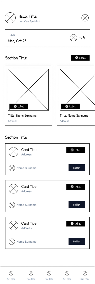 Caregiver Patient Detail Wireframe