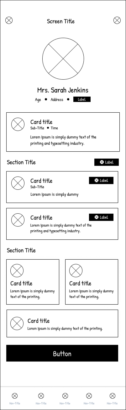 Caregiver Profile Wireframe