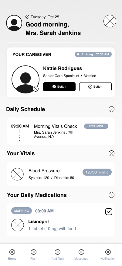 Patient Logout Wireframe