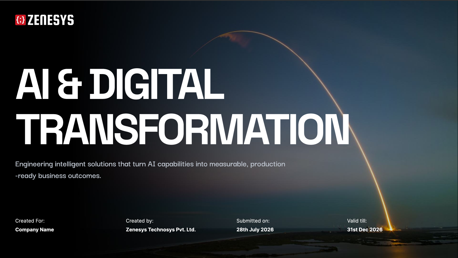 Zenesys AI Development presentation cover
